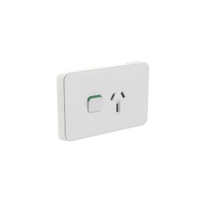Picture of Single Power Point Skin, Clipsal Iconic, Horizontal Mount, 250V, 15A, Clip-On