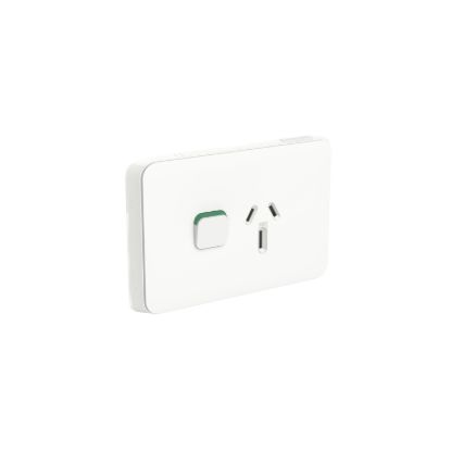 Picture of Single Power Point Skin, Clipsal Iconic, Horizontal Mount, 250V, 15A, Clip-On