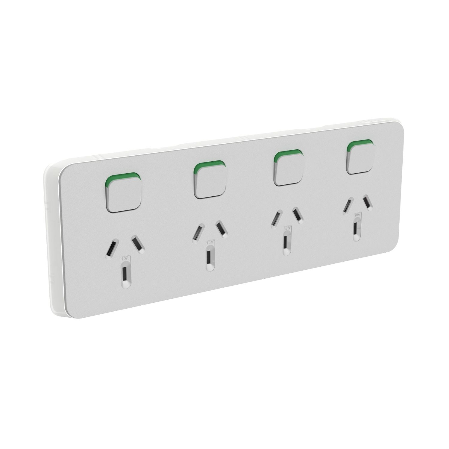 Picture of Quad Power Point Skin, Clipsal Iconic, Horizontal Mount, 250V, 10A, Clip-On