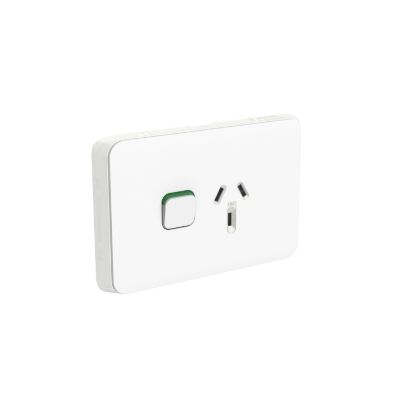 Picture of Single Power Point Skin, Clipsal Iconic, Horizontal Mount, 250V, 10A, Clip-On
