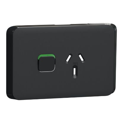 Picture of Single Power Point Skin, Clipsal Iconic, Horizontal Mount, 250V, 10A, Clip-On