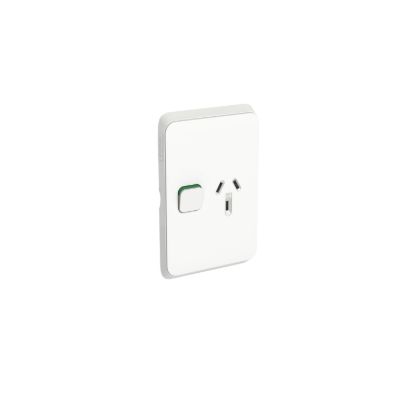 Picture of Single Power Point Skin, Clipsal Iconic, Vertical Mount, 250V, 10A, Clip-On