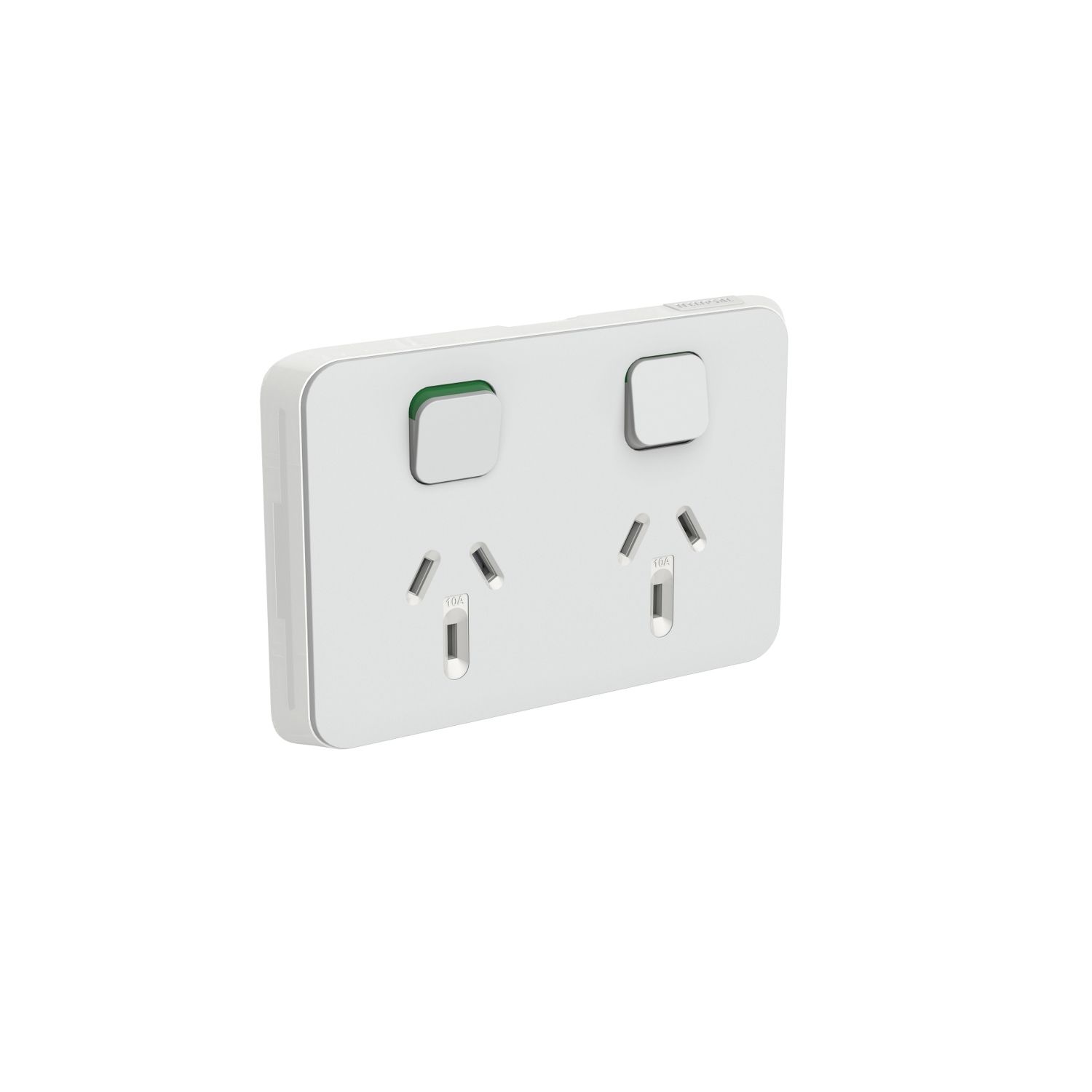 Picture of Double Power Point Skin, Clipsal Iconic, Horizontal Mount, 250V, 10A, Clip-On