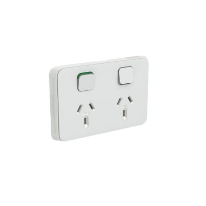 Picture of Double Power Point Skin, Clipsal Iconic, Horizontal Mount, 250V, 10A, Clip-On