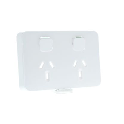 Picture of Double Power Point Skin, Clipsal Iconic, Horizontal Mount, 250V, 10A, Clip-On