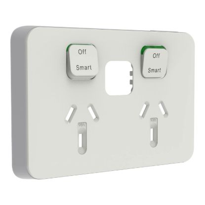 Picture of Skin Connected Socket Wiser, Clipsal Iconic, Horizontal Twin