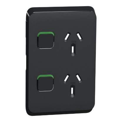 Picture of Double Power Point Skin, Clipsal Iconic, Vertical Mount, 250V, 10A, Clip-On