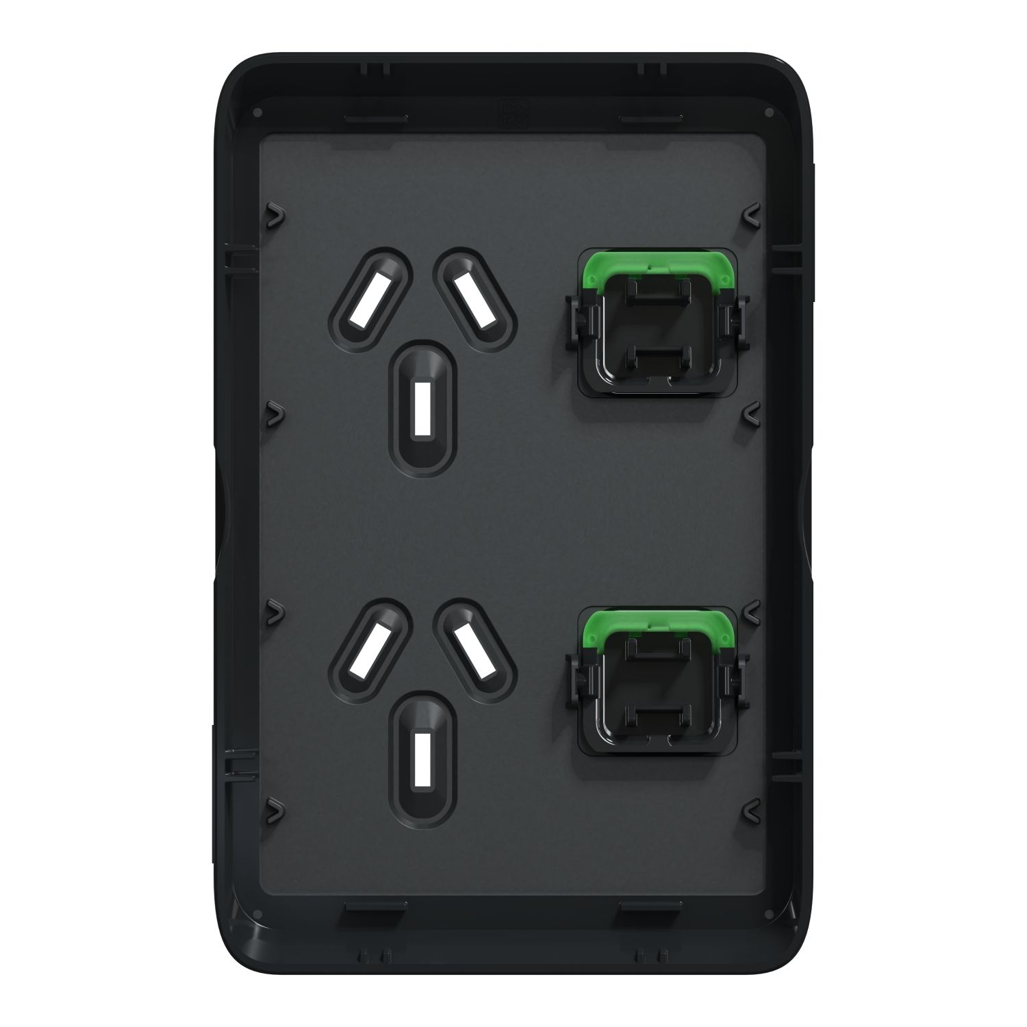 Picture of Double Power Point Skin, Clipsal Iconic, Vertical Mount, 250V, 10A, Clip-On