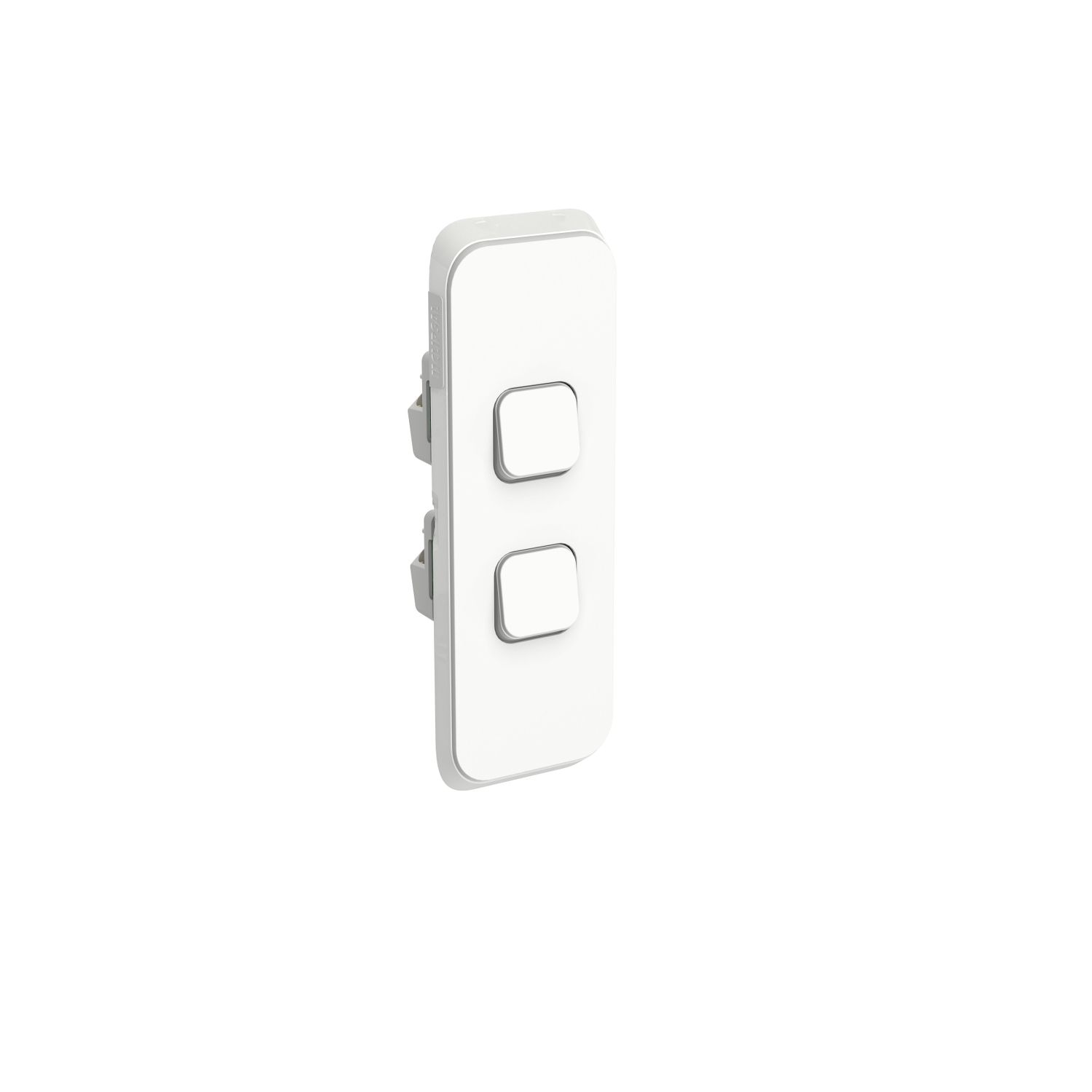 Picture of Flush Switch, Clipsal Iconic, Vertical Mount, 2 Gang, 230/240V, 10AX, LED