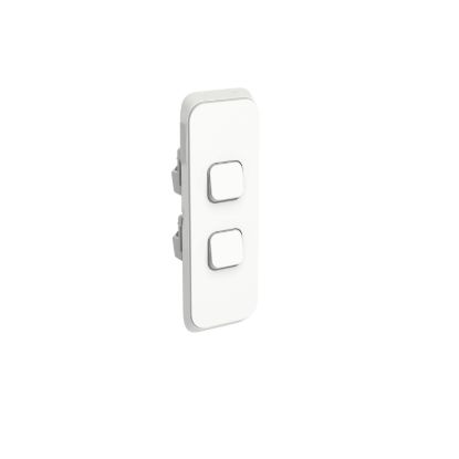 Picture of Flush Switch, Clipsal Iconic, Vertical Mount, 2 Gang, 230/240V, 10AX, LED