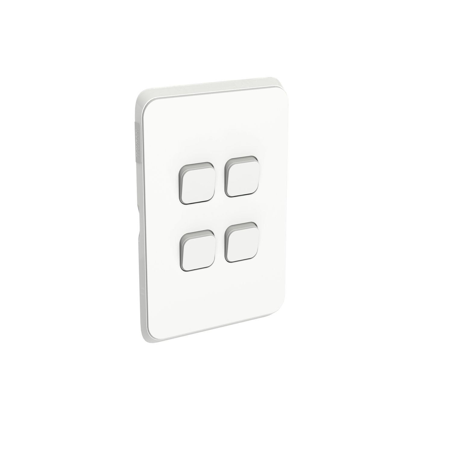 Picture of Flush Switch, Clipsal Iconic, 4 Gang, Vertical Mount, 1-Way/2-Way, 230/240V 10AX