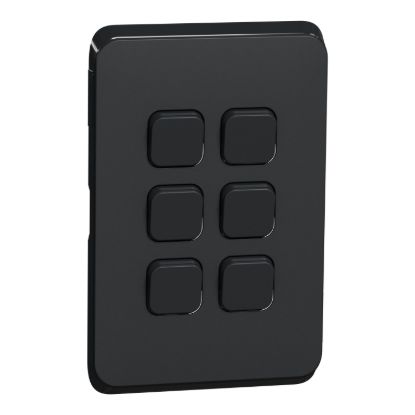 Picture of Switch Plate Skin, Clipsal Iconic, 6 Gang, Horizontal/Vertical Mount