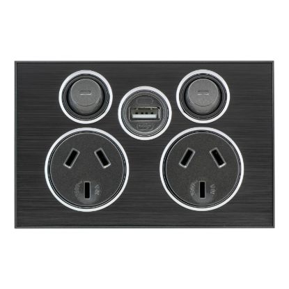 Picture of Socket SWT TWIN Saturn c_w USB Chgr HB