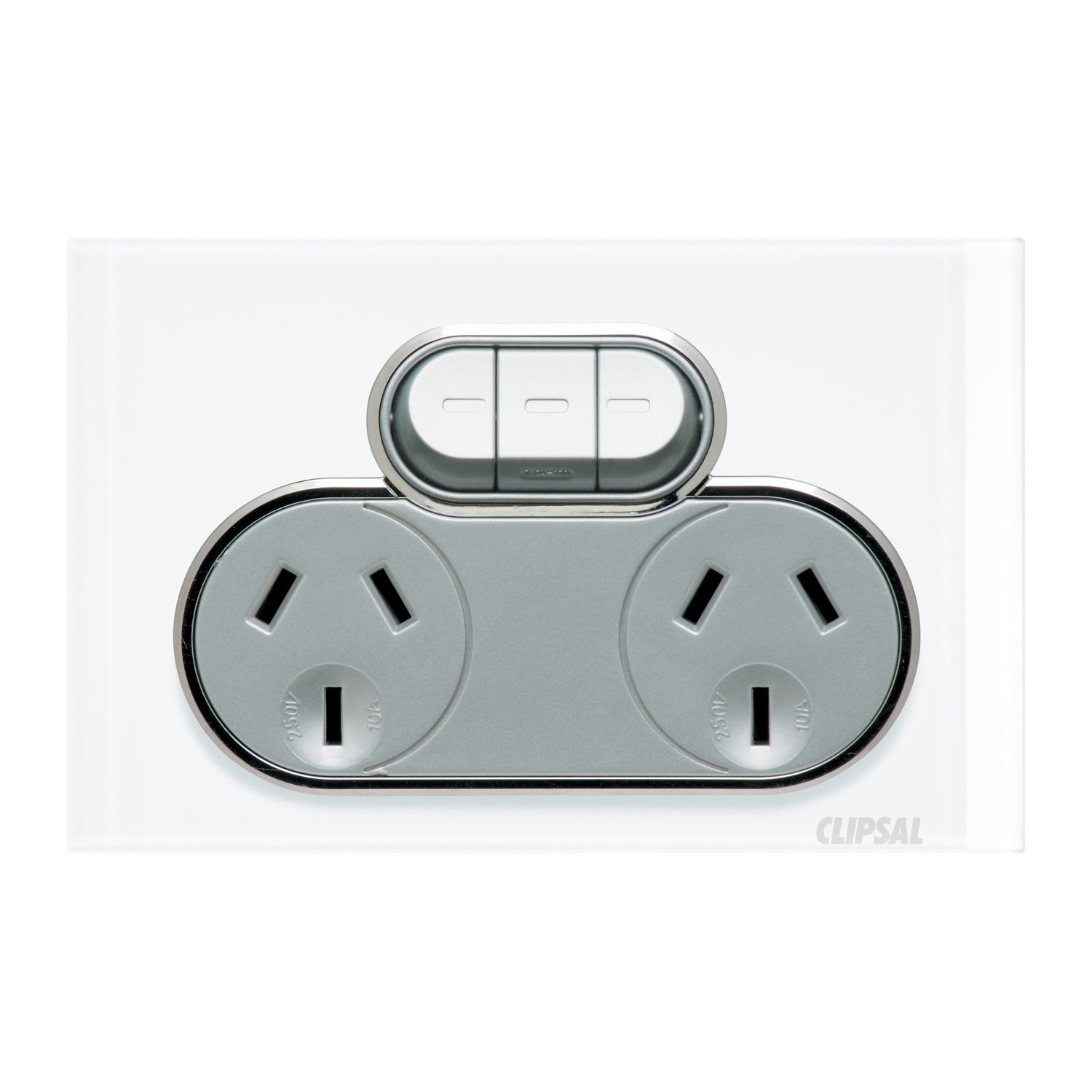 Picture of Socket Outlet 10A Twin Ex Switch PW
