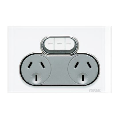Picture of Socket Outlet 10A Twin Ex Switch PW