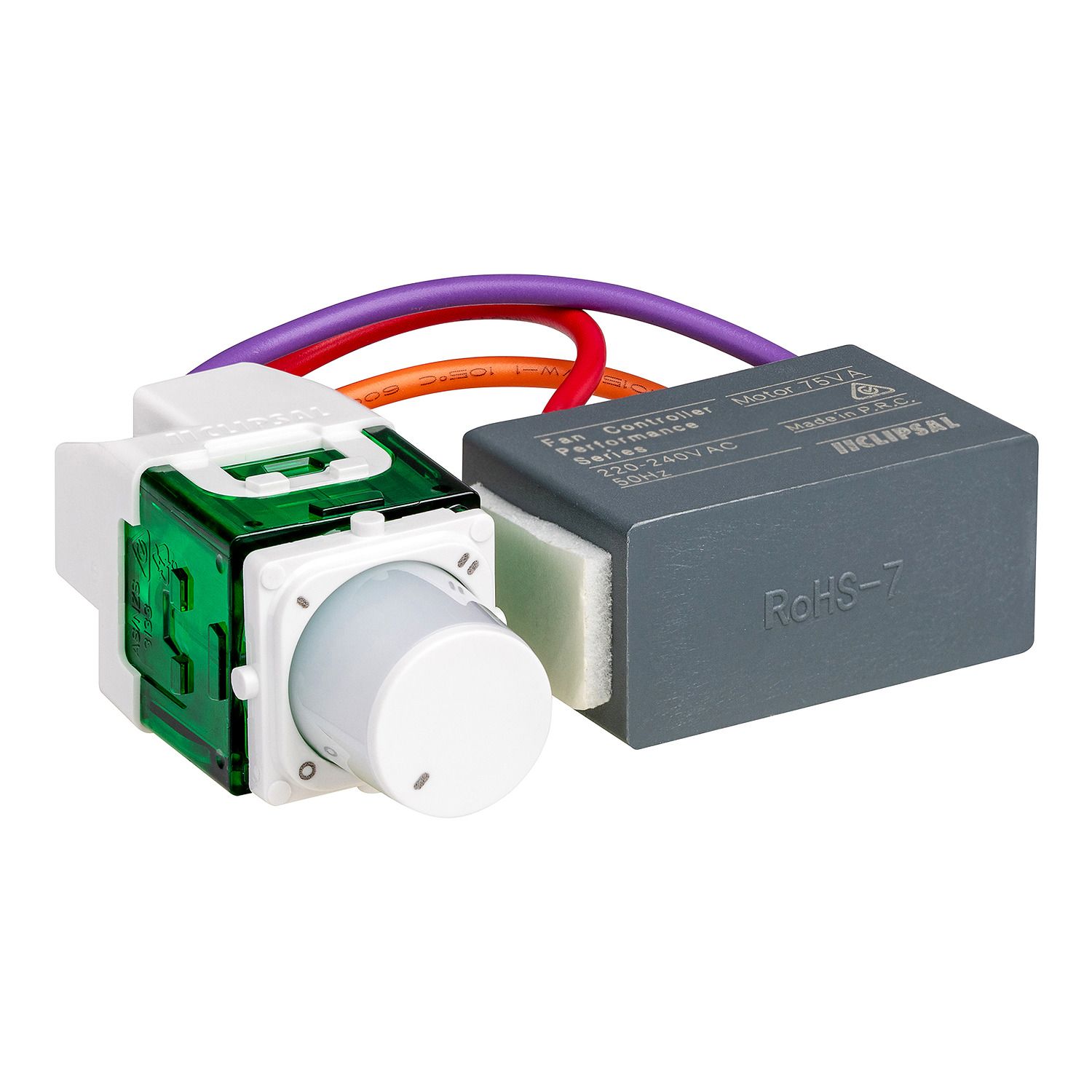 Picture of Mech Switch, Clipsal Iconic, 4-Position, Rotary Switch Off-1-2-3 Capacitor, 75VA, 250V