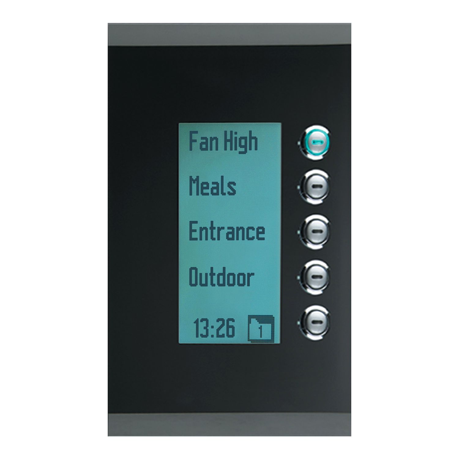 Picture of Glass Fascia, C-Bus Control and Management System, 5 Gang, Saturn Series