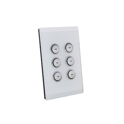 Picture of Glass Fascia, C-Bus Control and Management System, 6 Gang, Saturn Series, Rectangular