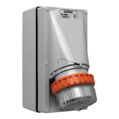 Picture of Appliance Inlet, Clipsal - 56 Series, 5 Round PIN, 32A, 500V, IP66