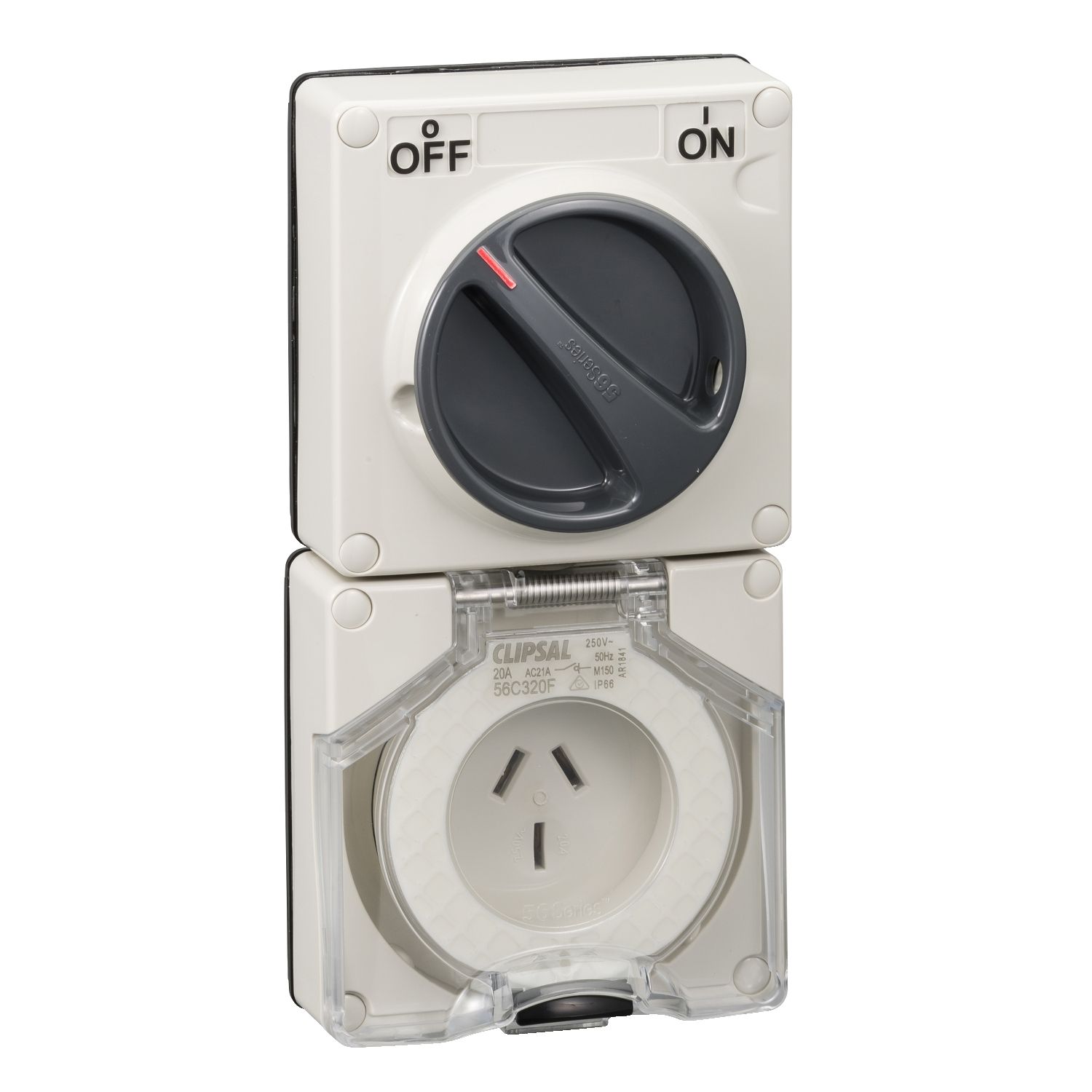 Picture of Switched Socket Outlet, Clipsal - 56 Series, 20A, 3 Pin, 1P, 250V, Less Enclosure