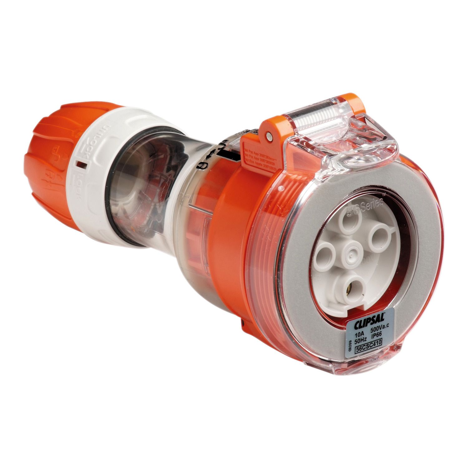 Picture of Cord Extension Socket, Clipsal - 56 Series, 4 Round PIN, 500V, 10A