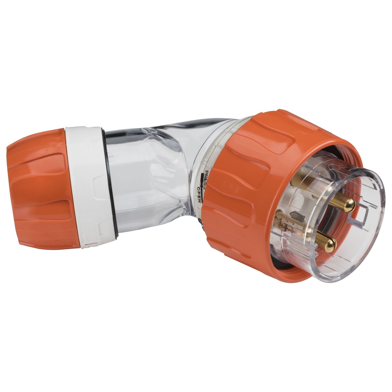 Picture of Angled Plug, Clipsal - 56 Series, IP66, 500V 32A - 4 Round Pins