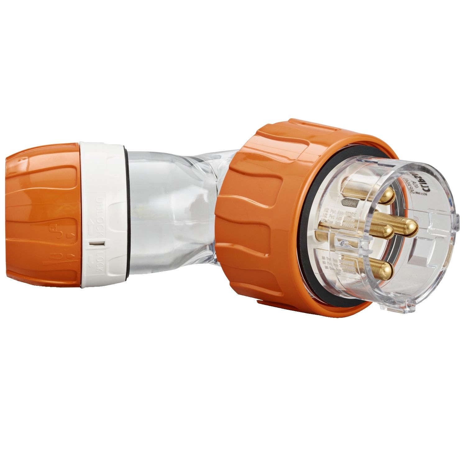 Picture of Angled Plug, Clipsal - 56 Series, IP66, 500V 40A - 5 Round Pins
