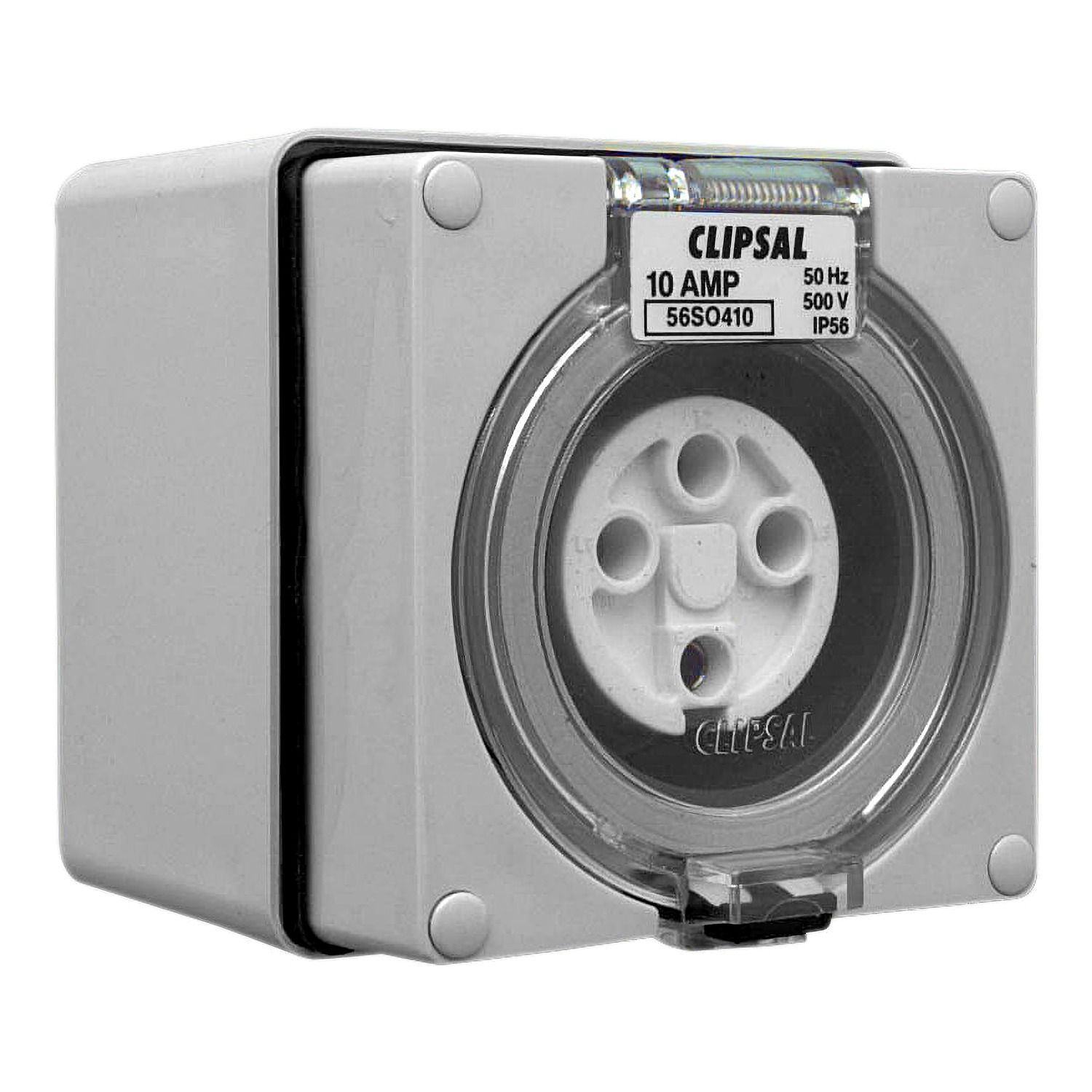 Picture of Surface Socket, Clipsal - 56 Series, IP66, 500V 10A - 4 Round Pins