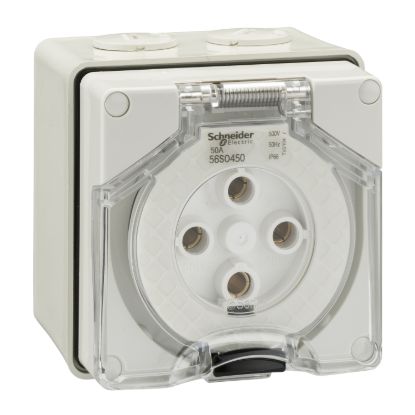Picture of Surface Socket, Clipsal - 56 Series, IP66, 500V 50A - 4 Round Pins