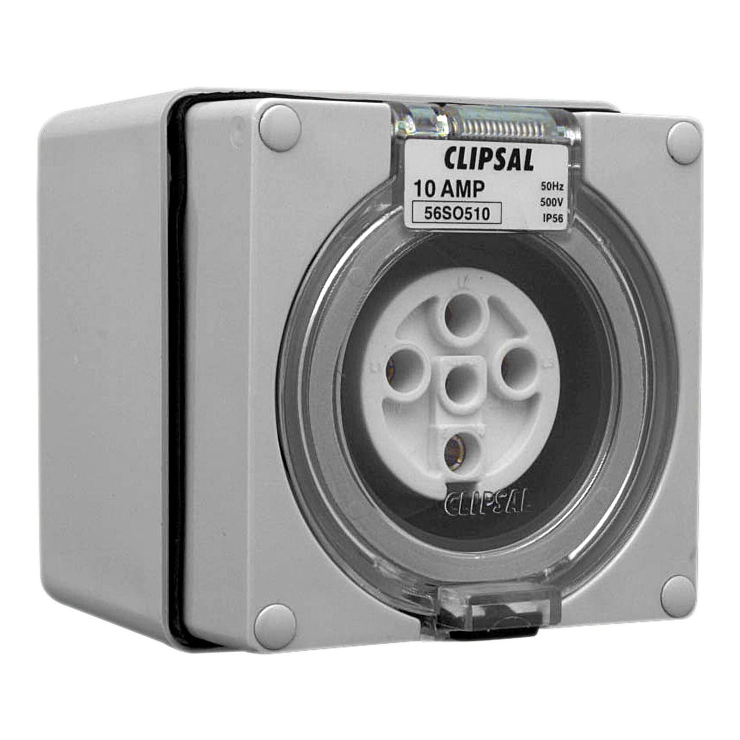 Picture of Surface Socket, Clipsal - 56 Series, IP66, 500V 10A - 5 Round Pins