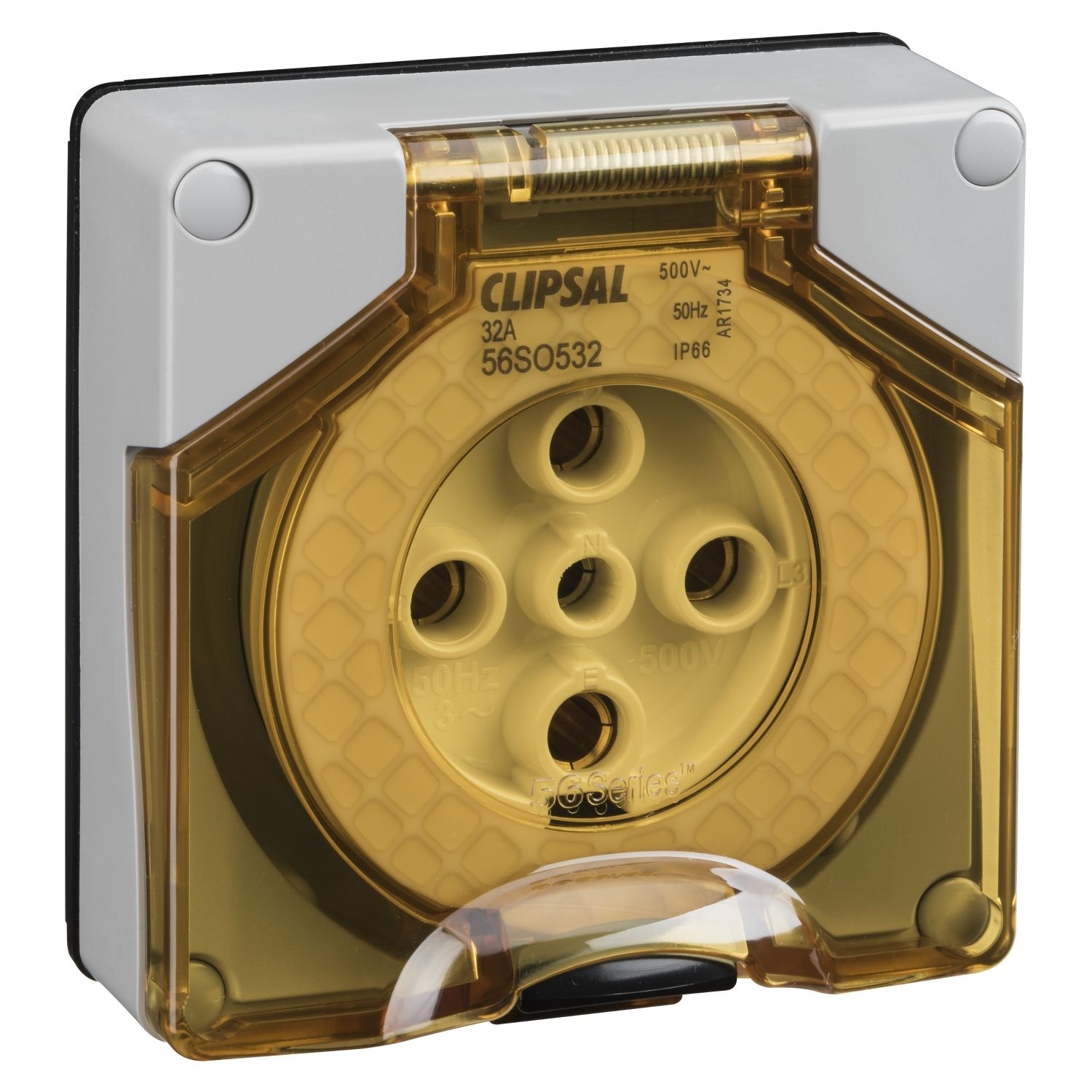 Picture of Socket Outlet, Clipsal - 56 Series, Surface 5 PIN Round 32A Less Enclosure