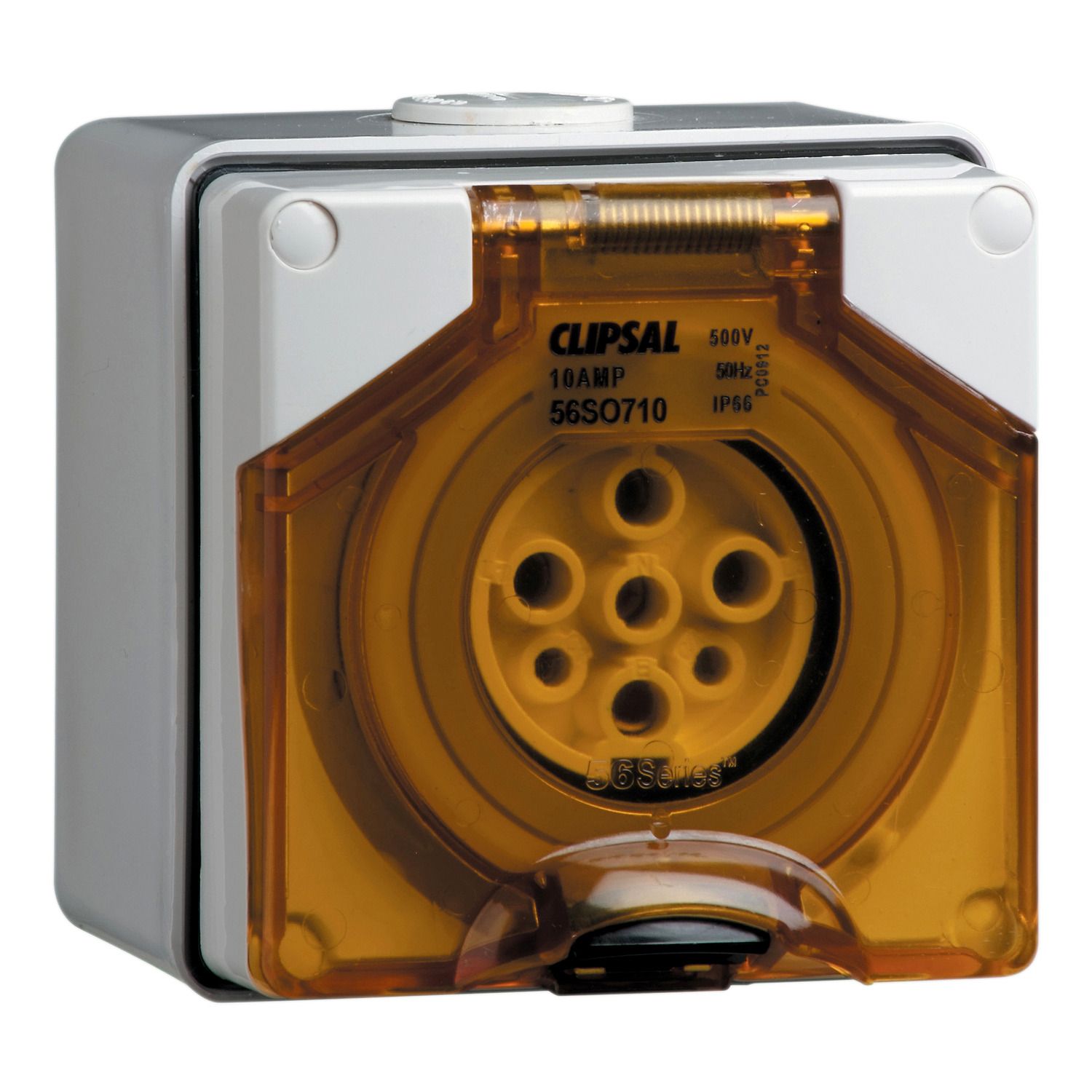 Picture of Surface Socket, Clipsal - 56 Series, IP66, 500V 10A - 7 Round Pins