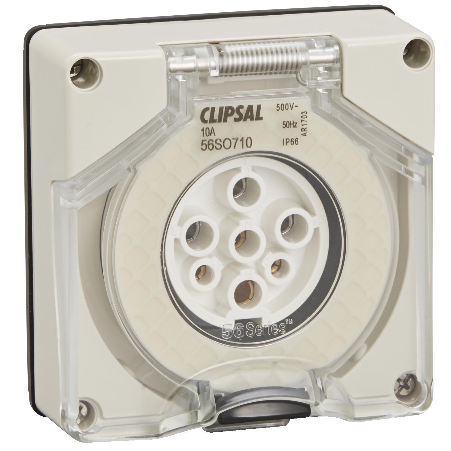 Picture of Socket Outlet, Clipsal - 56 Series, Surface 7 PIN Round 10A Less Enclosure
