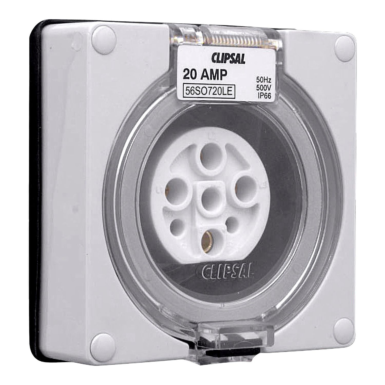 Picture of Socket Outlet, Clipsal - 56 Series, Surface 7 PIN Round 20A Less Enclosure