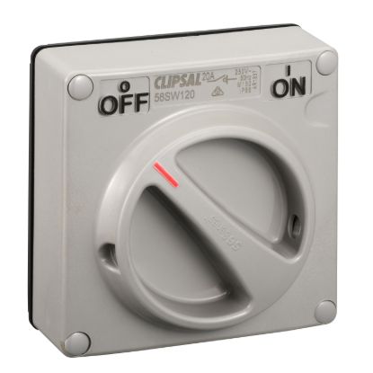 Picture of Surface Switch, Clipsal - 56 Series, 1 Gang, 1 Pole, 250VAC, 20A, Less Enclosure