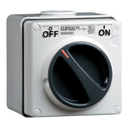 Picture of Surface Switch, Clipsal - 56 Series, 1 Gang, 3 Pole, 500VAC, 63A