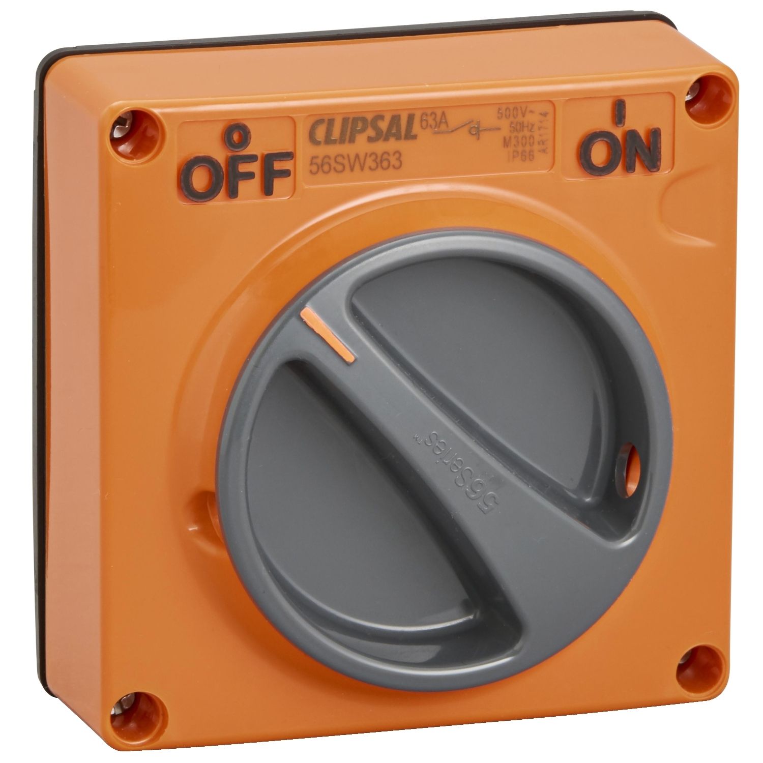 Picture of Surface Switch, Clipsal - 56 Series, IP66 1 Gang 3 Pole 63A Less Enclosure