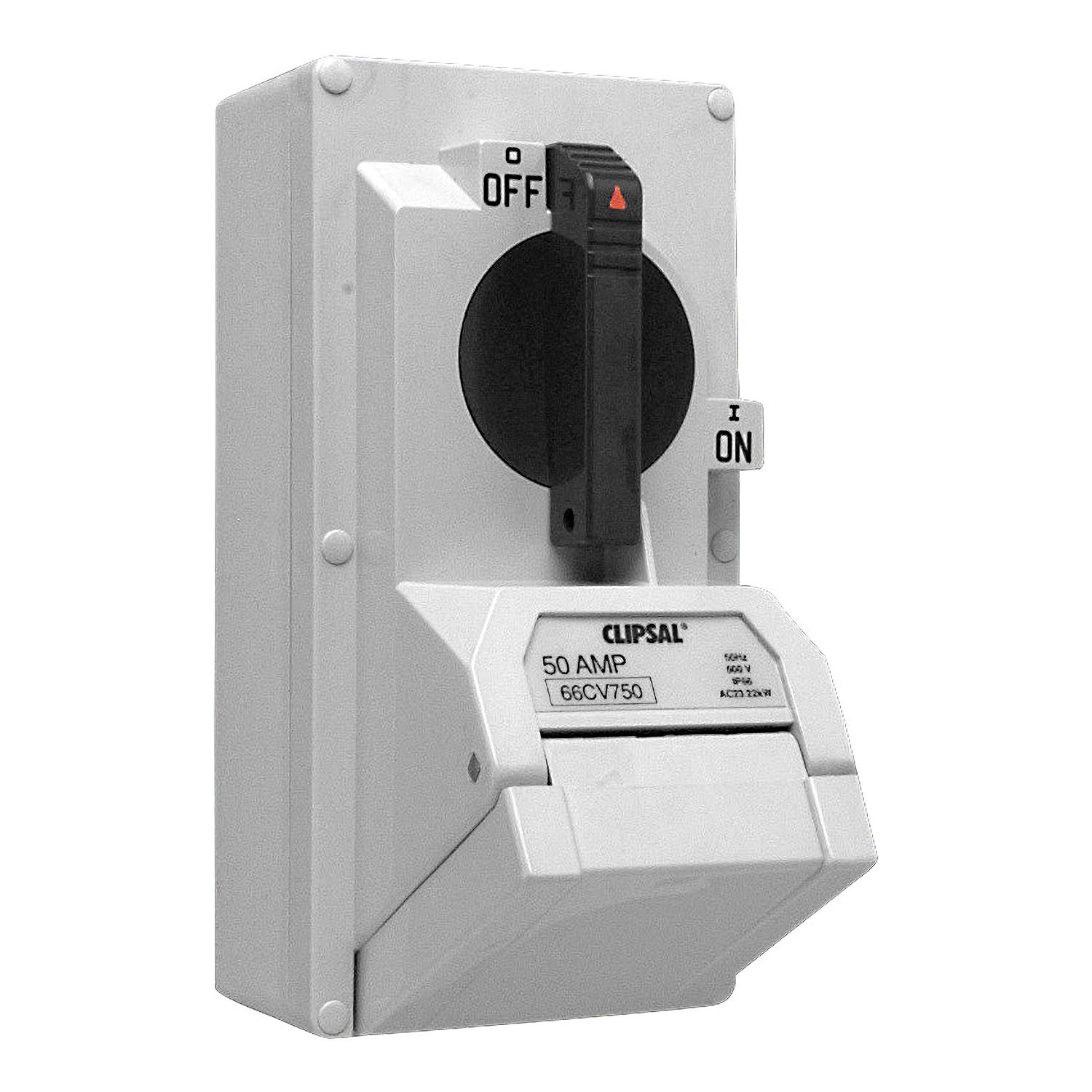 Picture of Switched Socket Outlet, 66 Series, 500V, 50A, 7 Round PIN