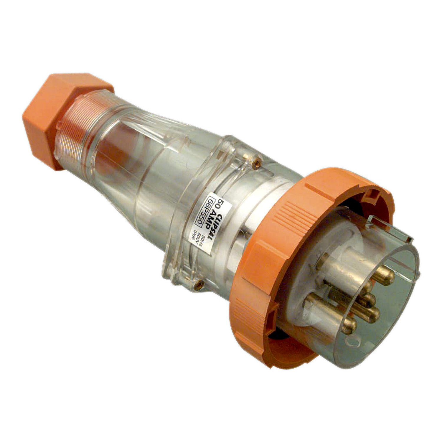 Picture of Heavy Duty Straight Plug, 66 Series, IP66, 500V 50A - 5 Round Pins