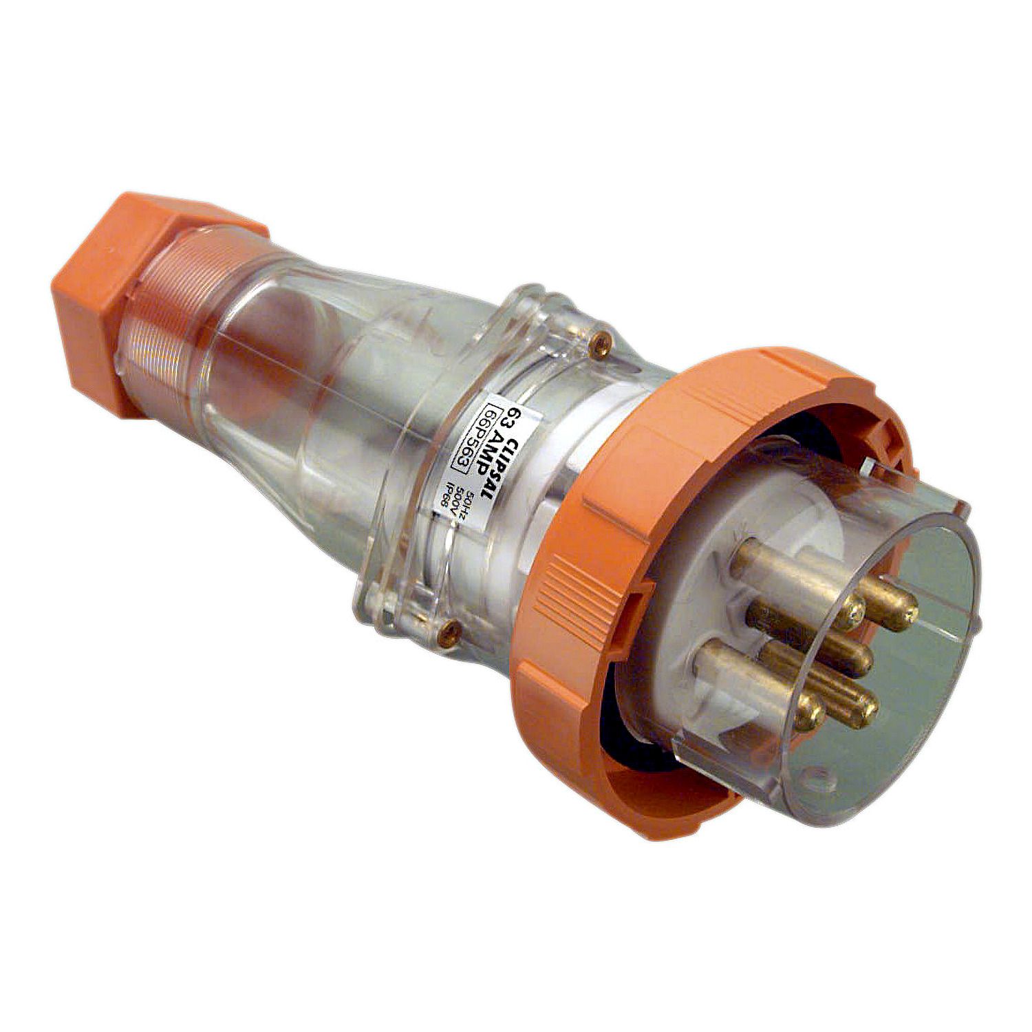 Picture of Heavy Duty Straight Plug, 66 Series, IP66, 500V 63A - 5 Round Pins