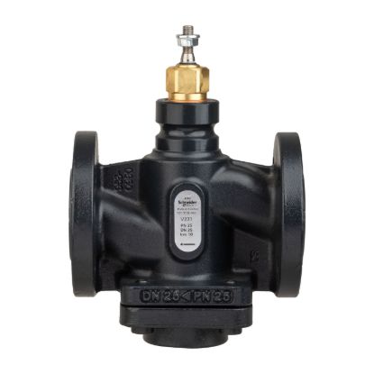 Picture of Venta V231 Globe Valve, 2-Way, PN25, Flanged, DN25, Kvs 10, Nodular Iron, Stainless Plug and Seat, Stem Up Closed.