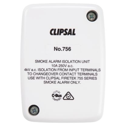 Picture of Smoke Alarm Isolation Unit, Clipsal - Smoke Alarms, Compatible with Clipsal Smoke Alarms, for Output to External Siren/Strobe