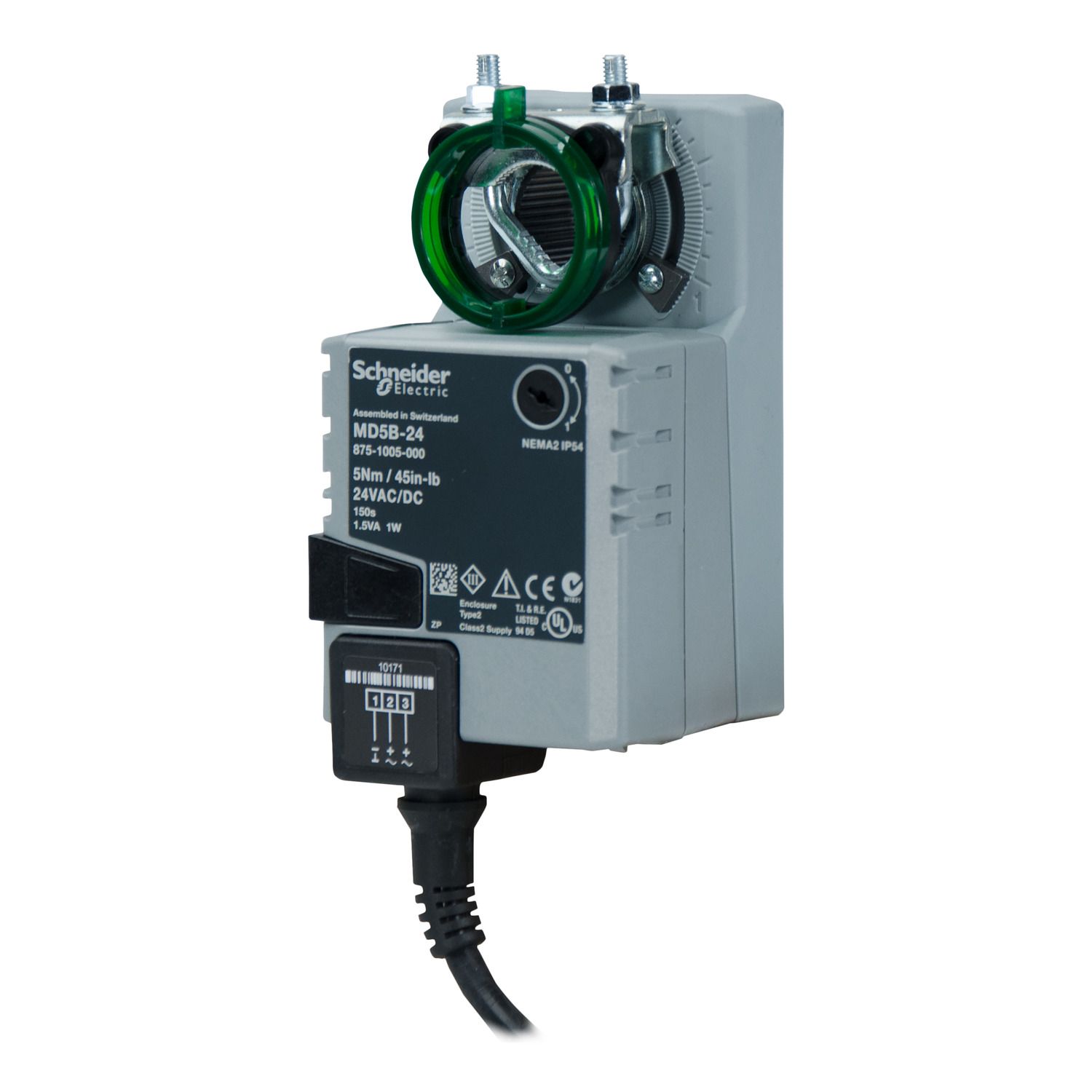 Picture of MD5B Electric Damper Actuator, 2-Position, Non-Spring Return, 24Vac/dc, 1m cable, 5Nm, IP54