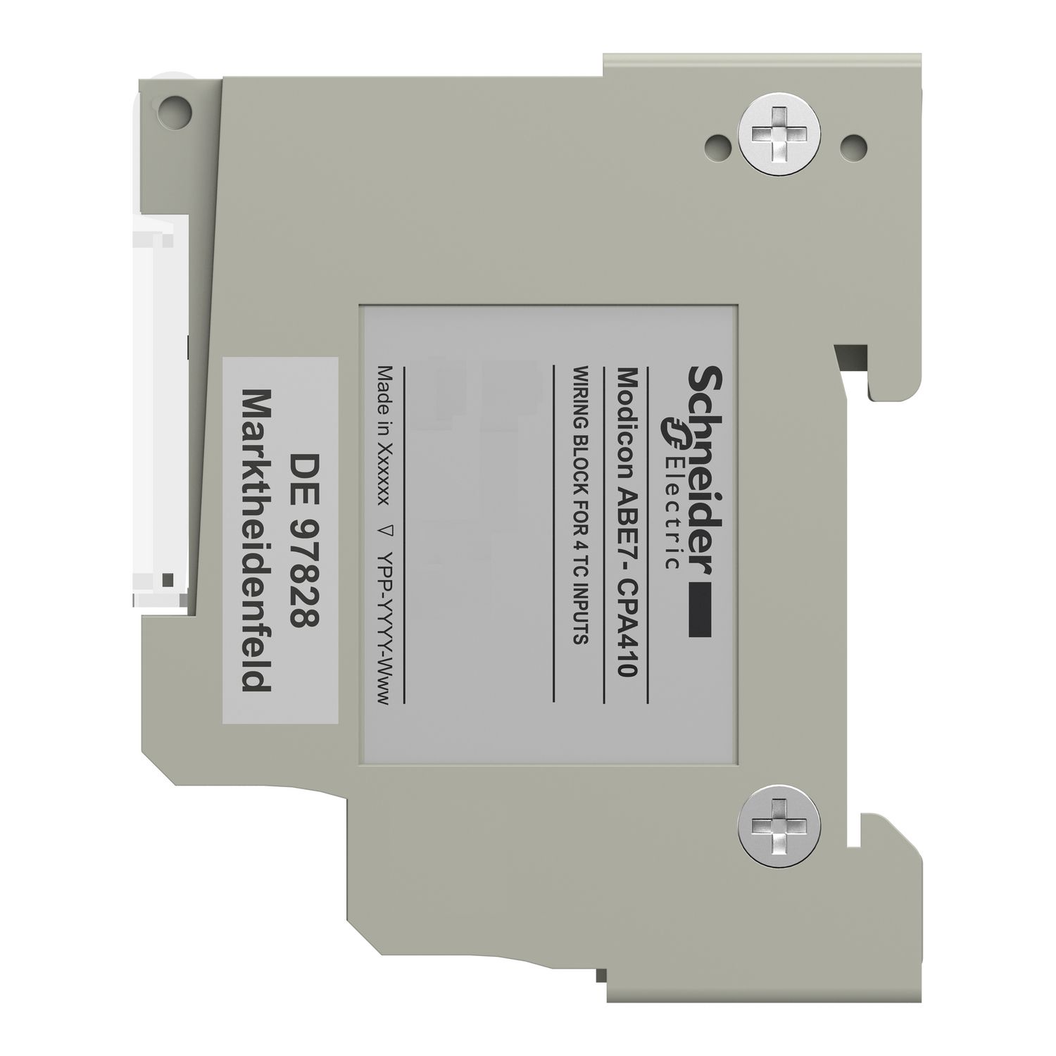 Picture of connection sub-base ABE7 - for distribution of 4 analog channels protected