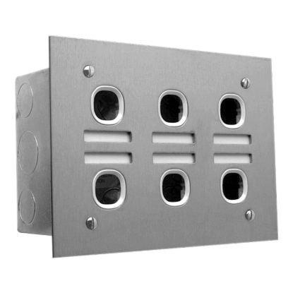 Picture of Labelled Switch Plate, Metal Plate Series, 6 Gang