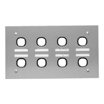 Picture of Labelled Switch Plate, Metal Plate Series, 8 Gang