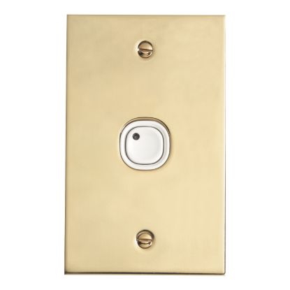 Picture of Flat Plate, C-Bus Control and Management System, Key Input, 1 Gang, B Style, Learn Enabled, Brass