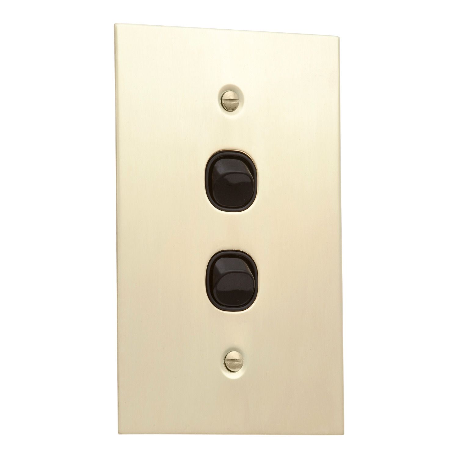 Picture of Flush Switch, Metal Plate Series, 2 Gang, 250VAC, 10A, Range, BBSL Style, Standard, Vert
