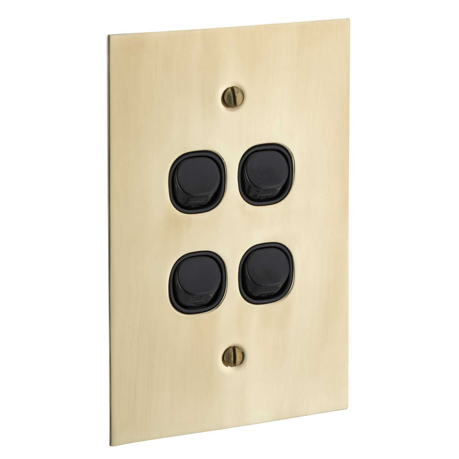 Picture of Flush Switch, Metal Plate Series, 4 Gang, 250VAC, 10A, Range, BBSL Style, Standard, Vert