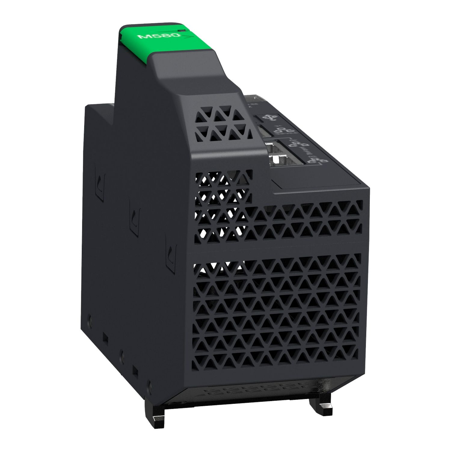 Picture of standalone processor, Modicon M580, 8MB, 125 Ethernet devices, 4 local IO racks of 2045 digital, 512 analog, severe environment
